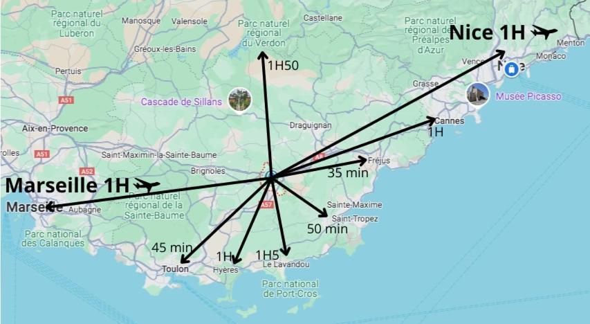 Suite Moulin De La Calade! Vue Tour Hexagonale, Coeur Du Var! Le Luc Ngoại thất bức ảnh